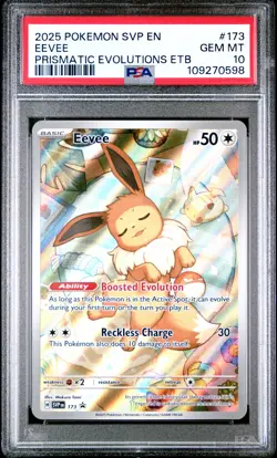 2025 POKEMON SVP EN-SV BLACK STAR PROMO #173 EEVEE PSA 10 - Image 1