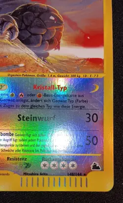 2003 Pokemon Crystal Golem 148/144 Skyridge Reverse Holo WOTC German VERY RARE - Image 5