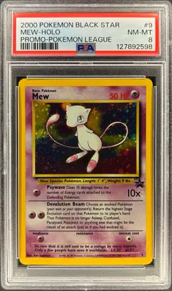 PSA 8 - MEW - 9 - BLACK STAR PROMO 2000 WOTC POKEMON HOLO - Image 1