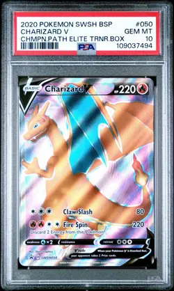 2020 POKEMON SWSH BLACK STAR PROMO #050 CHARIZARD V PSA 10 - Image 1