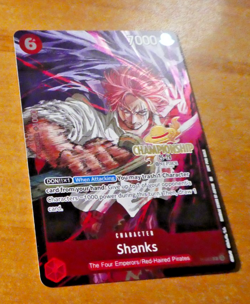 ONE PIECE ENGLISH CARD GAME CHAMPIONSHIP HOLO CARTE SHANKS P-083 EN MINT - Image 1