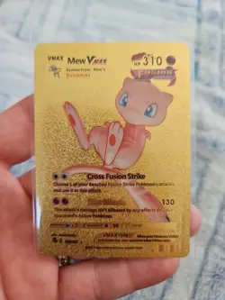 Mew Vmax Gold Foil Fan Art Vinyl Collector Pokemon Card Max Miracle Pink - Image 1