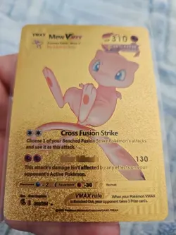 Mew Vmax Gold Foil Fan Art Vinyl Collector Pokemon Card Max Miracle Pink - Image 3