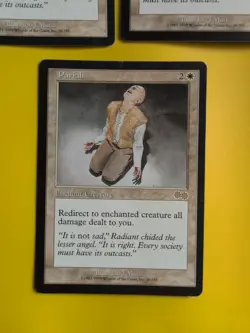 Pariah x3 Rare Enchant Creature MTG 3 Card. Urza's Saga. Old Vintage - Image 2