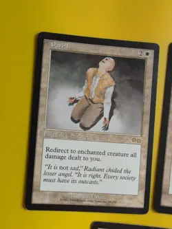 Pariah x3 Rare Enchant Creature MTG 3 Card. Urza's Saga. Old Vintage - Image 4