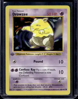 Pokemon Card Drowzee Shadowless 1st Edition Base Set Common 49/102 - Image 1