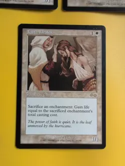 Faith Healer x3 summon Cleric RARE MTG 3 Card. Urza's Saga. Old Vintage - Image 2