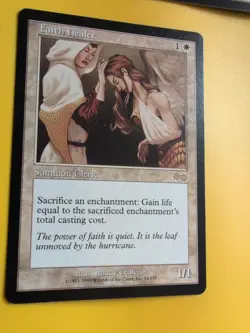 Faith Healer x3 summon Cleric RARE MTG 3 Card. Urza's Saga. Old Vintage - Image 4