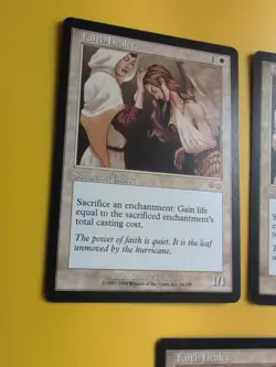 Faith Healer x3 summon Cleric RARE MTG 3 Card. Urza's Saga. Old Vintage - Image 5