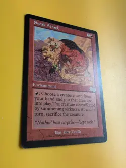 Sneak Attack. Rare Enchantment MTG Card. Urza's Saga. Old Vintage - Image 4