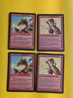 Shivan Hellkite x2 & Shivan Raptor x2 MTG 4 Card. Urza's Saga. Old Vintage - Image 1