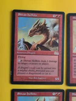 Shivan Hellkite x2 & Shivan Raptor x2 MTG 4 Card. Urza's Saga. Old Vintage - Image 4