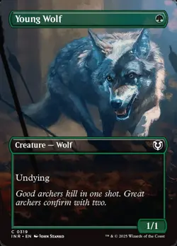 [MTG] Young Wolf (Foil) (Borderless) (0319) (INR) NM - Image 1