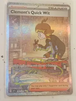 Clemonts Quick Wit - Special Illustration Rare Pokemon TCG Surging Sparks - Image 1