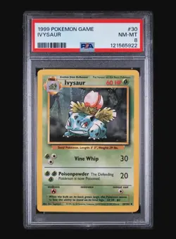IVYSAUR 30/102 - BASE SET 1999 POKEMON CARD - FRESH SLAB - PSA 8 NM / MINT - Image 2