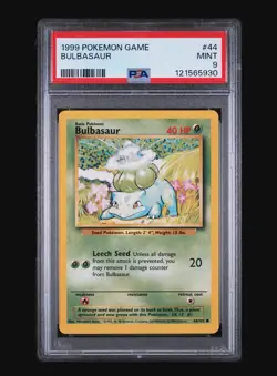 BULBASAUR 44/102 - BASE SET 1999 POKEMON CARD - FRESH SLAB - PSA 9 MINT - Image 2