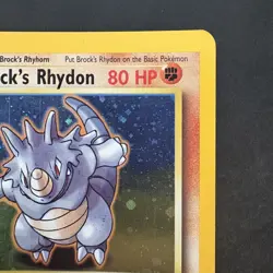 Pokemon Vintage Holo Brock's Rhydon Gym Heroes Wotc 2000 - Image 3