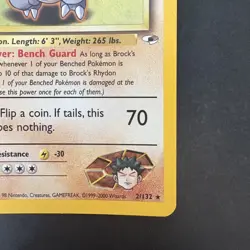 Pokemon Vintage Holo Brock's Rhydon Gym Heroes Wotc 2000 - Image 4