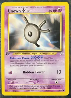 Pokemon TCG | Unown K 58/64 | Neo Revelation 1st Edition | NM - Image 1