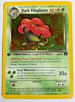 Pokemon TCG Dark Vileplume 1st Edition Rare Holo Card #13/82 Team Rocket - Image 1