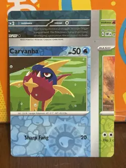 Pokemon Card Carvanha Error Miscut NFC - One Of A Kind - Image 1