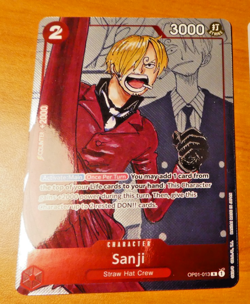 ONE PIECE ENGLISH CARD HOLO PROMO GAME CARTE 25TH SANJI OP01-013 ALT MINT - Image 1