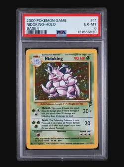 NIDOKING HOLO 11/130 - 1999 BASE SET 2 POKEMON CARD - PSA 6 EXCELLENT - MINT - Image 2