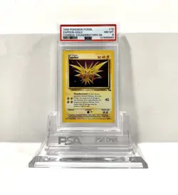 ZAPDOS 15/62 COSMOS THUNDERSTORM HOLO FOSSIL POKEMON CARD PSA 8 NM-MINT SWIRL🌀 - Image 1
