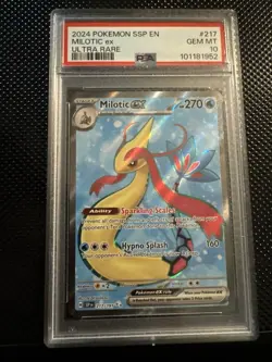 MILOTIC ex Ultra Rare 2024 Pokemon Surging Sparks #217 PSA 10 GEM - Image 1
