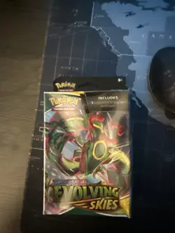 Pokemon TCG: Sword & Shield Evolving Skies Hanger Box - 3 Booster Packs - Image 1