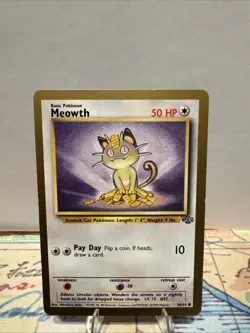 Pokemon TCG Meowth - Gold Border - Promo - Jungle 56/64 - MP - Image 1