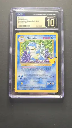 CGC 10 Pristine Celebrations Blastoise 2/102 Classic Collection Pokemon 2021 - Image 1