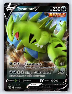 2021 Pokemon TCG SWSH Battle Styles Tyranitar V Ultra Rare Holo 97/163 NM - Image 1