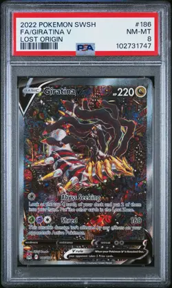 2022 POKEMON SWORD & SHIELD LOST ORIGIN #186 FULL ART/GIRATINA V PSA 8 - Image 1