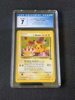 CGC 7 - Birthday Pikachu Holo - WOTC 1999-2000 Black Star Promo 24/53 - Pokemon - Image 1