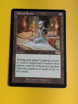 Noetic Scales. Rare Artifact MTG Card. Urza's Saga. Old Vintage - Image 1