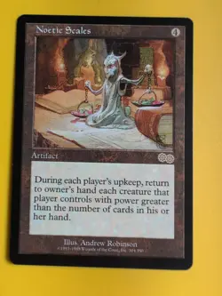 Noetic Scales. Rare Artifact MTG Card. Urza's Saga. Old Vintage - Image 2