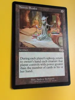 Noetic Scales. Rare Artifact MTG Card. Urza's Saga. Old Vintage - Image 3