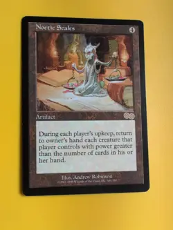 Noetic Scales. Rare Artifact MTG Card. Urza's Saga. Old Vintage - Image 4