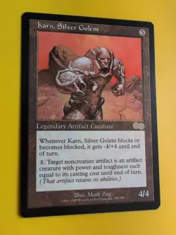 Karn, Silver Golem, rare legendary creature MTG Card. Urza's Saga. Old Vintage - Image 3