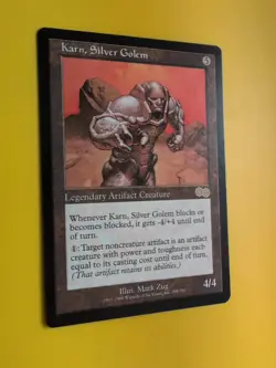 Karn, Silver Golem, rare legendary creature MTG Card. Urza's Saga. Old Vintage - Image 4