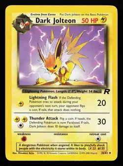Dark Jolteon 38/82 Uncommon Team Rocket Pokemon Card - Image 1