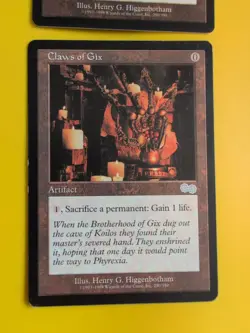 Claws of Gix x2 artifact MTG 2 Card. Urza's Saga. Old Vintage - Image 2