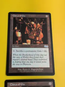 Claws of Gix x2 artifact MTG 2 Card. Urza's Saga. Old Vintage - Image 4