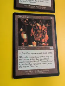 Claws of Gix x2 artifact MTG 2 Card. Urza's Saga. Old Vintage - Image 5