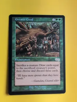 Greater Good. Rare Enchantment MTG Card. Urza's Saga. Old Vintage - Image 1