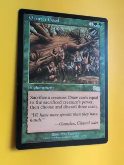 Greater Good. Rare Enchantment MTG Card. Urza's Saga. Old Vintage - Image 2