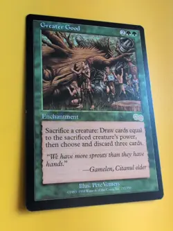 Greater Good. Rare Enchantment MTG Card. Urza's Saga. Old Vintage - Image 3