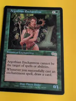 Argothian Enchantress. rare MTG Card. Urza's Saga. Old Vintage - Image 2