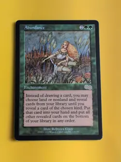 Abundance. Rare Enchantment MTG Card. Urza's Saga. Old Vintage - Image 1
